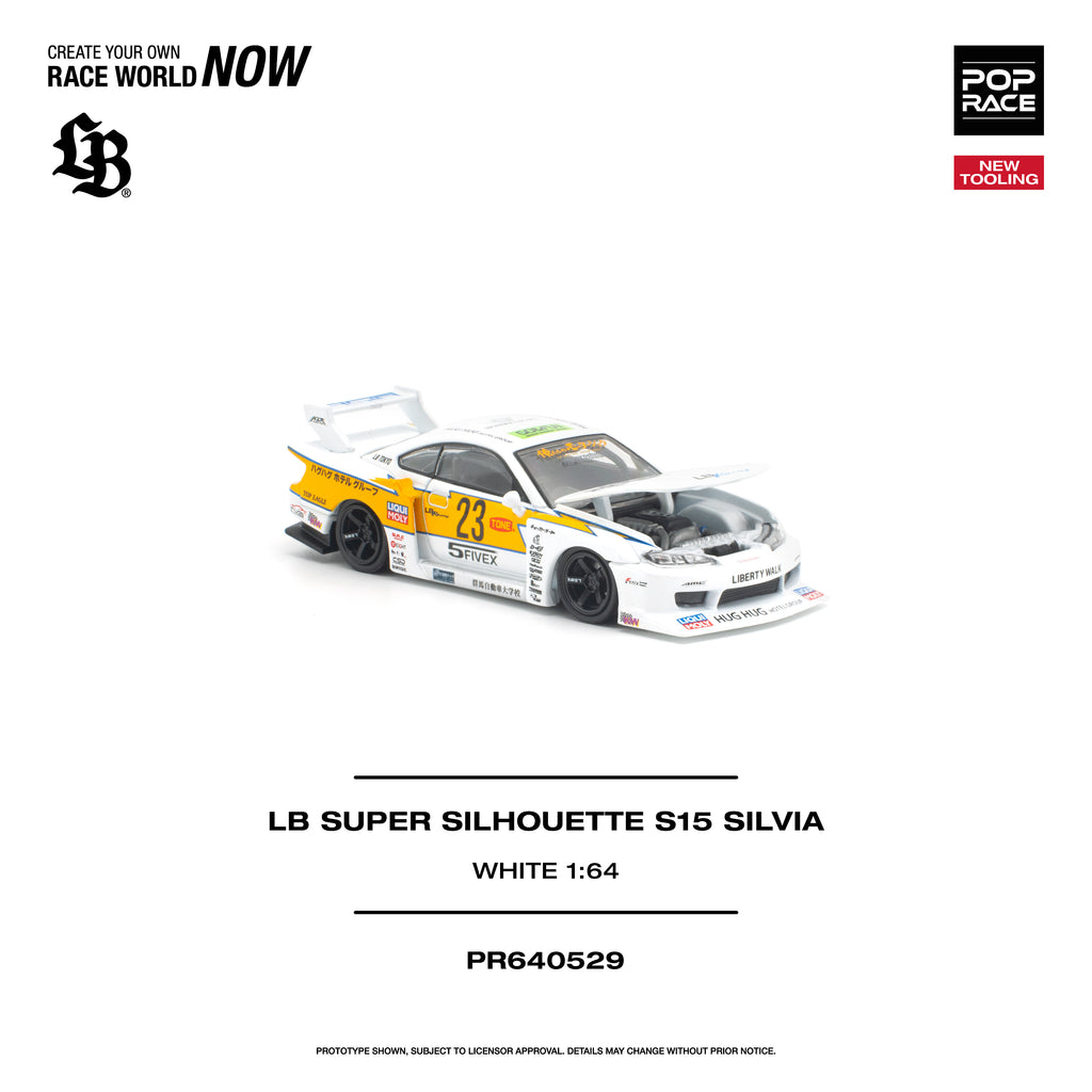 (Coming Soon) POPRACE 1/64 LB Super Silhouette S15 Silvia - WHITE