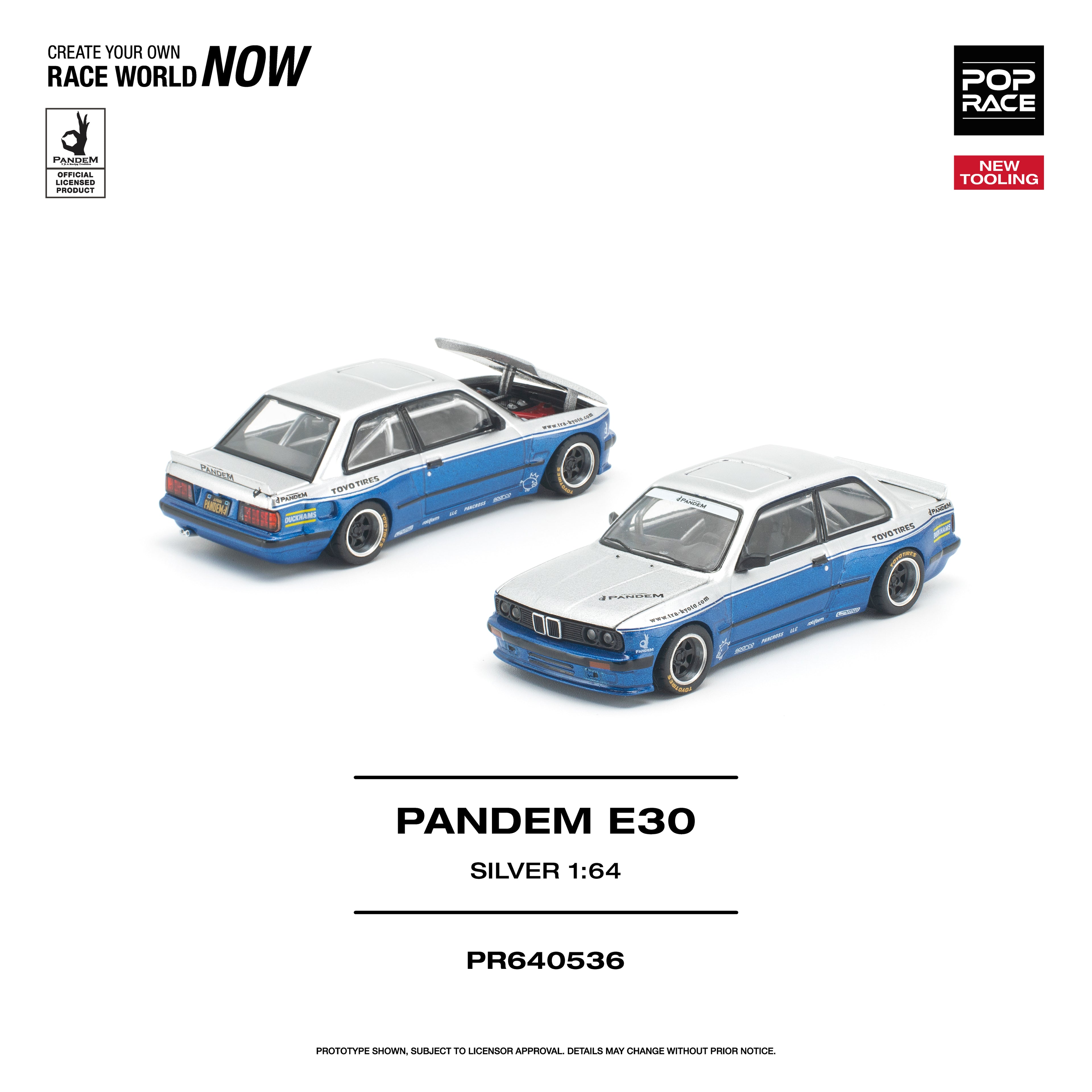 (Coming Soon) POPRACE 1/64 PANDEM E30 SILVER