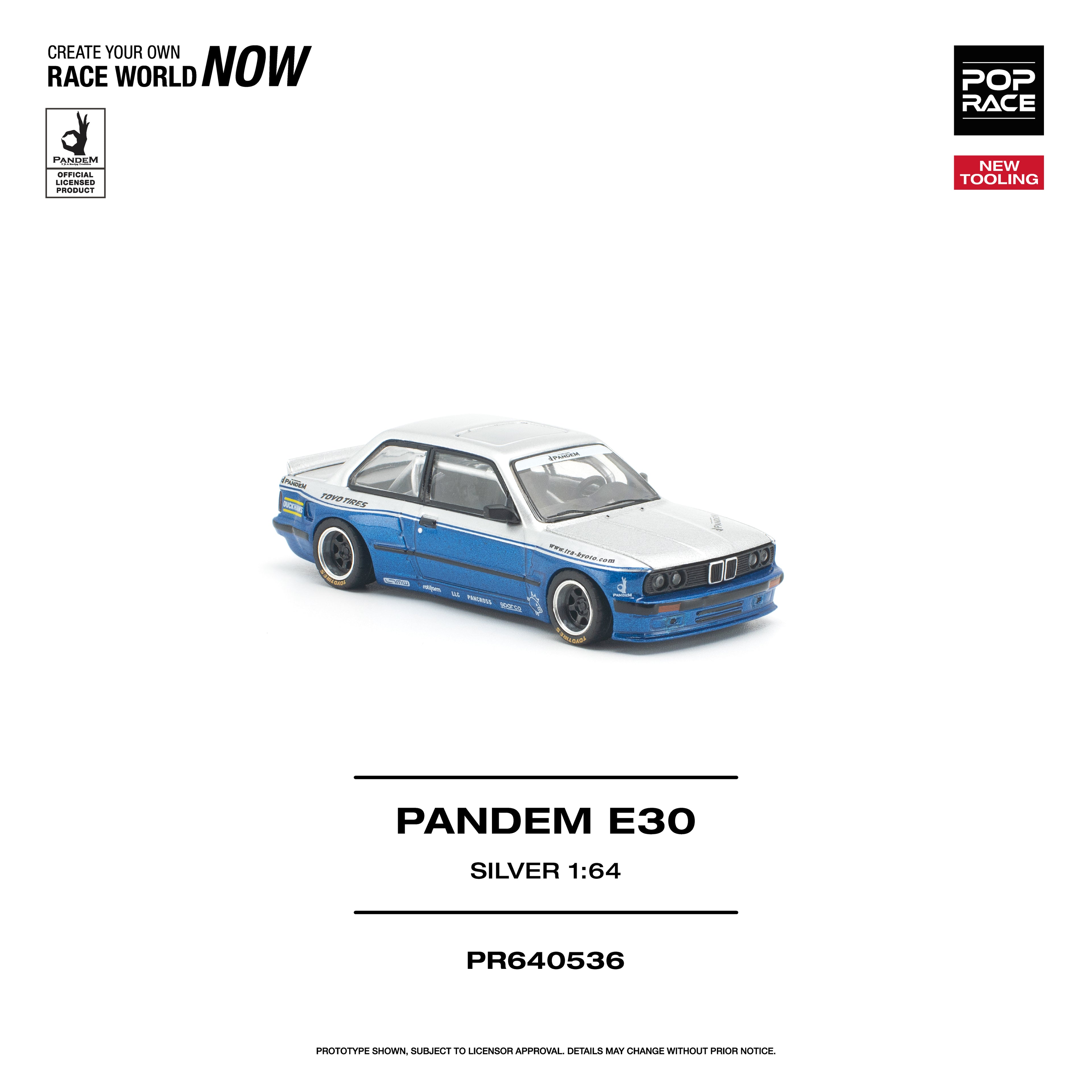 (Coming Soon) POPRACE 1/64 PANDEM E30 SILVER