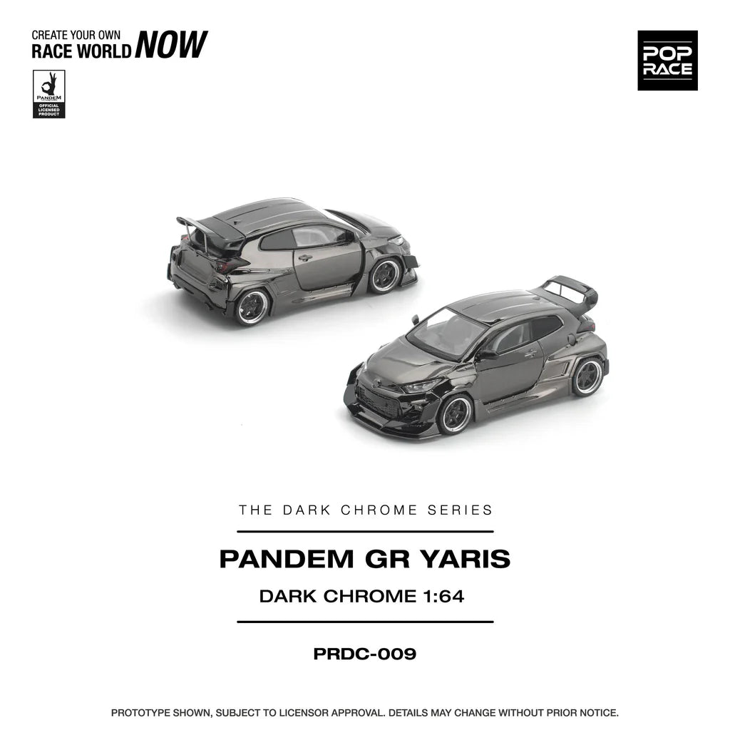 (Coming Soon) POPRACE 1/64 PANDEM GR Yaris DARK CHROME