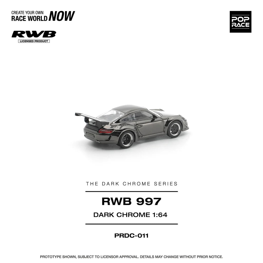 (Coming Soon) POPRACE 1/64 PANDEM RWB 997 DARK CHROME