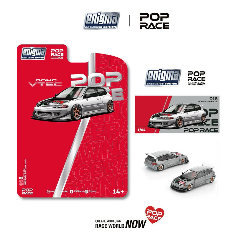 POPRACE Enigma Exclusive Pandem Civic EG6 Raw Metal