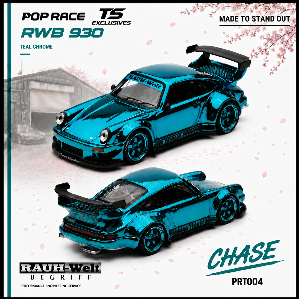 (Coming Soon) POPRACE x TS Exclusives 1/64 RWB 930 TEAL CHROME