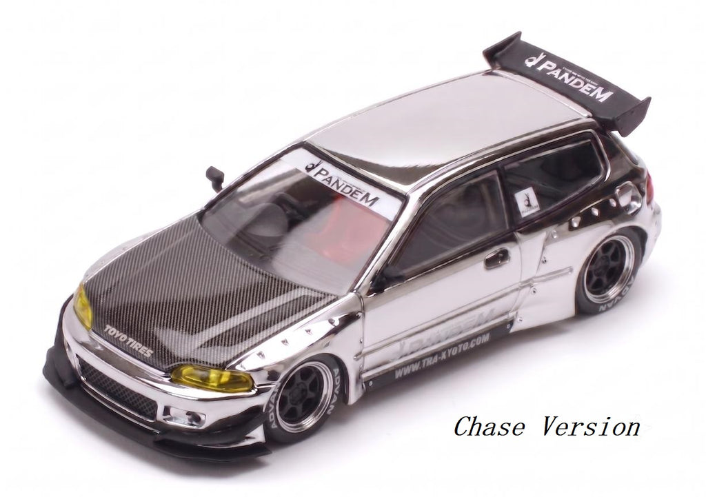 (Pre-Order) 12 Pcs (11 Regular & 1 Chase) POPRACE x TS Exclusives 1/64 PANDEM EG6 SILVER CHROME **DEADLINE July 10th 2026**