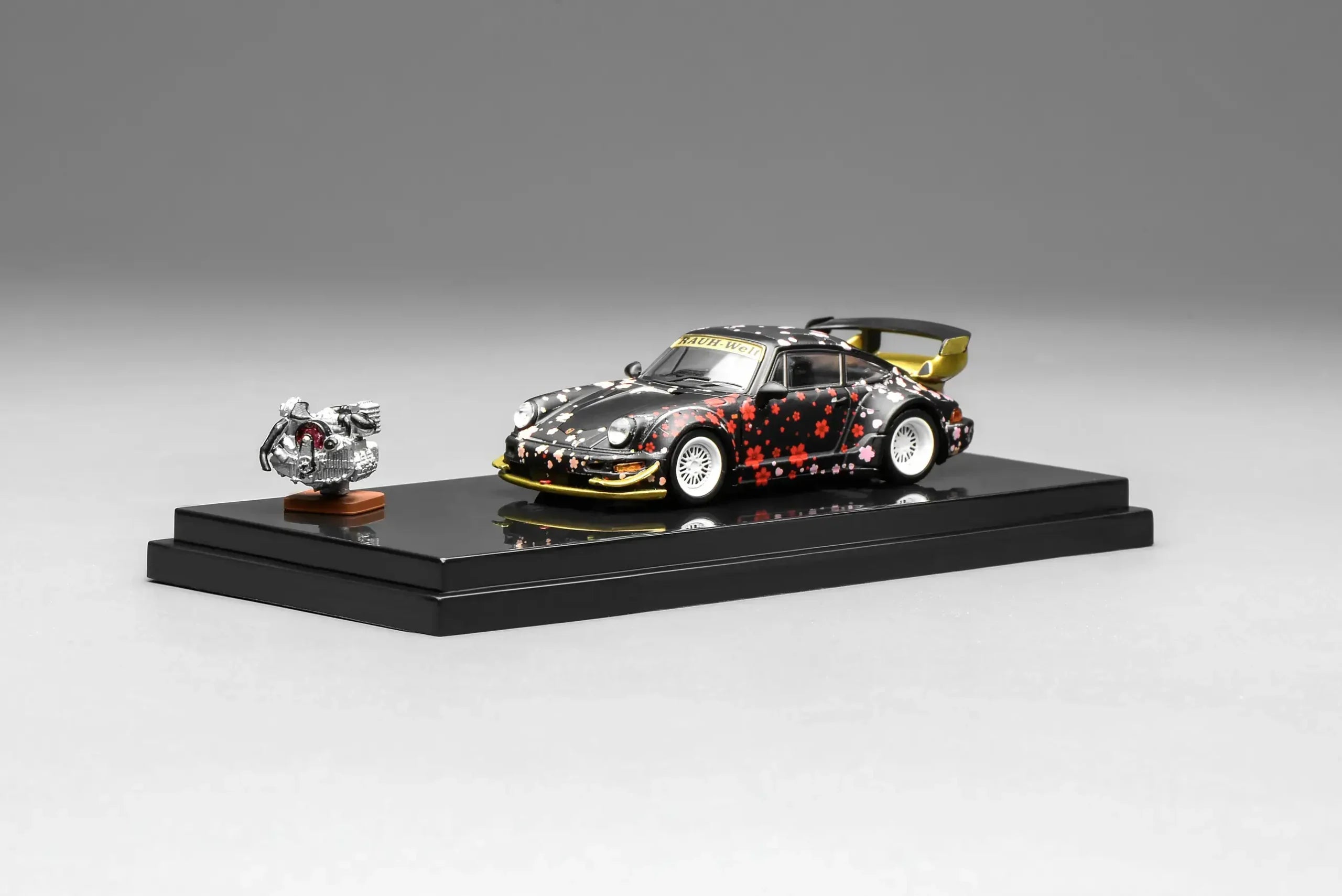 (Coming Soon) MOTORHELIX 1/64 RWB 964 Aoki Cherry Blossom with magnetic air-cooled engine