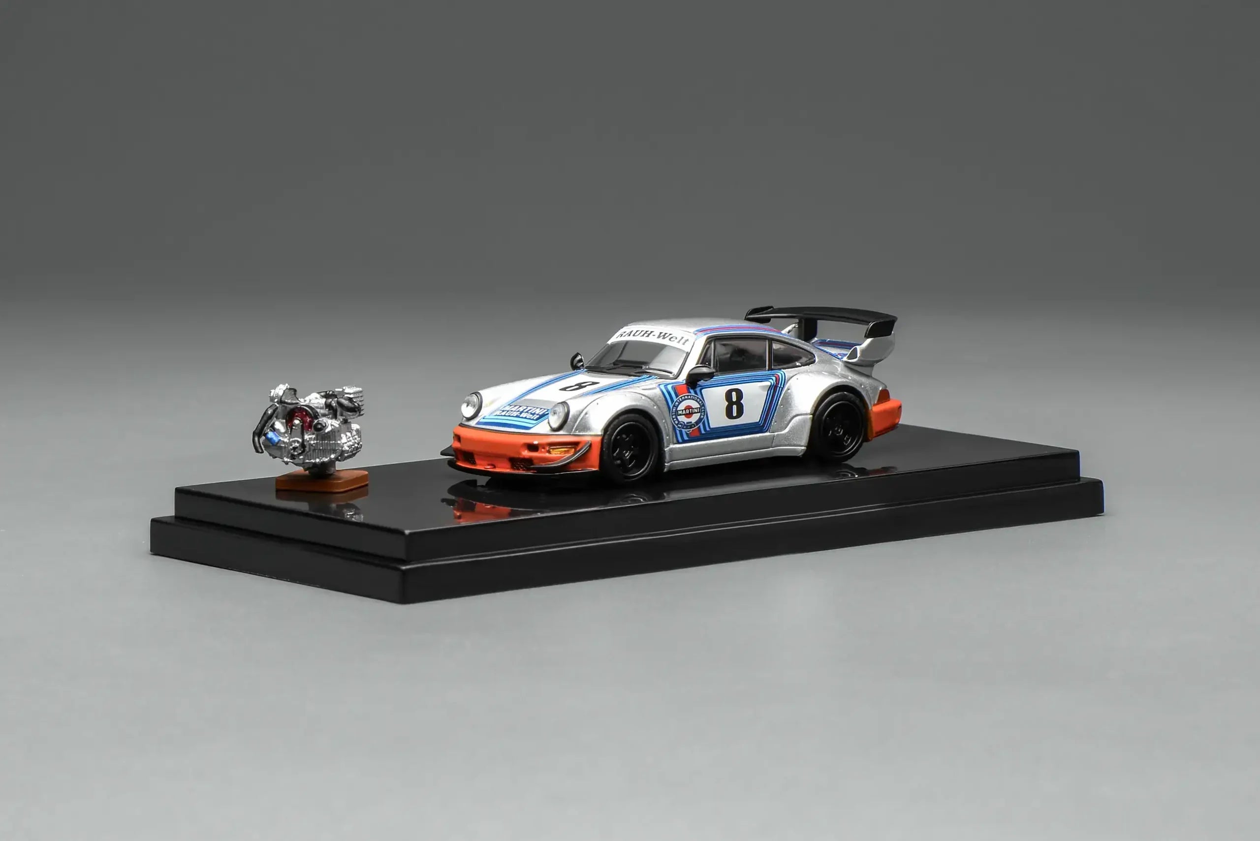 (Coming Soon) MOTORHELIX 1/64 RWB 964 Martini with magnetic air-cooled engine