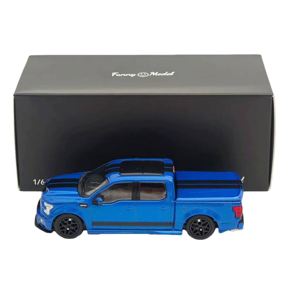 Funny Model 1/64 Ford F150 Super Snake Blue/Black Diecast Model Car