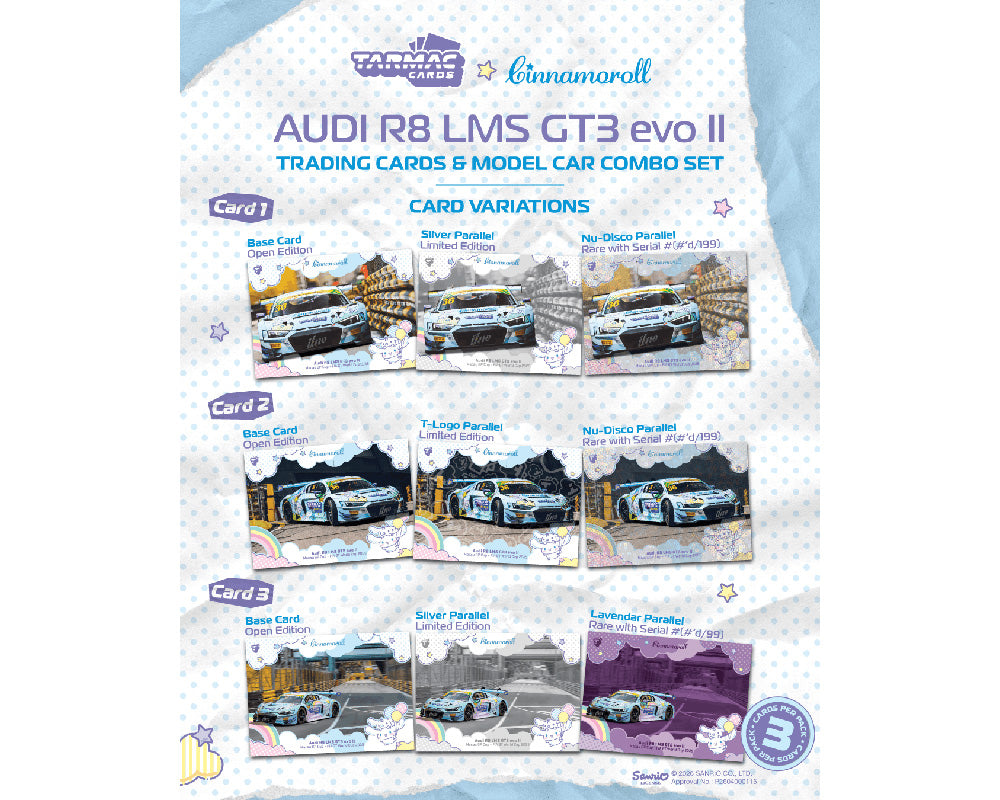 (Coming Soon) Tarmac Works 1:64 Audi R8 LMS GT3 evo II Macau GT Cup – FIA GT World Cup 2025 Uno Racing Adderly Fong Model Car + Trading Cards Combo Set – Hobby64