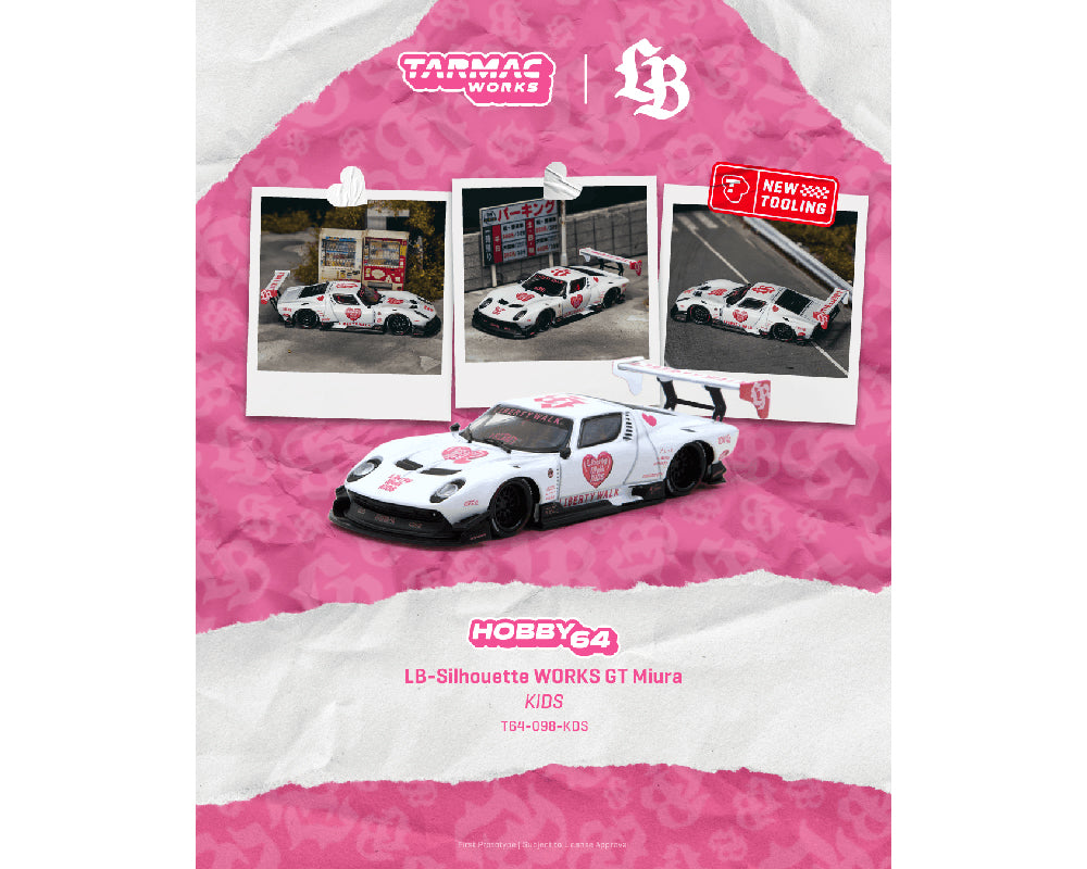 (Coming Soon) Tarmac Works 1:64 LB-Silhouette WORKS GT Miura KIDS – White – Hobby64