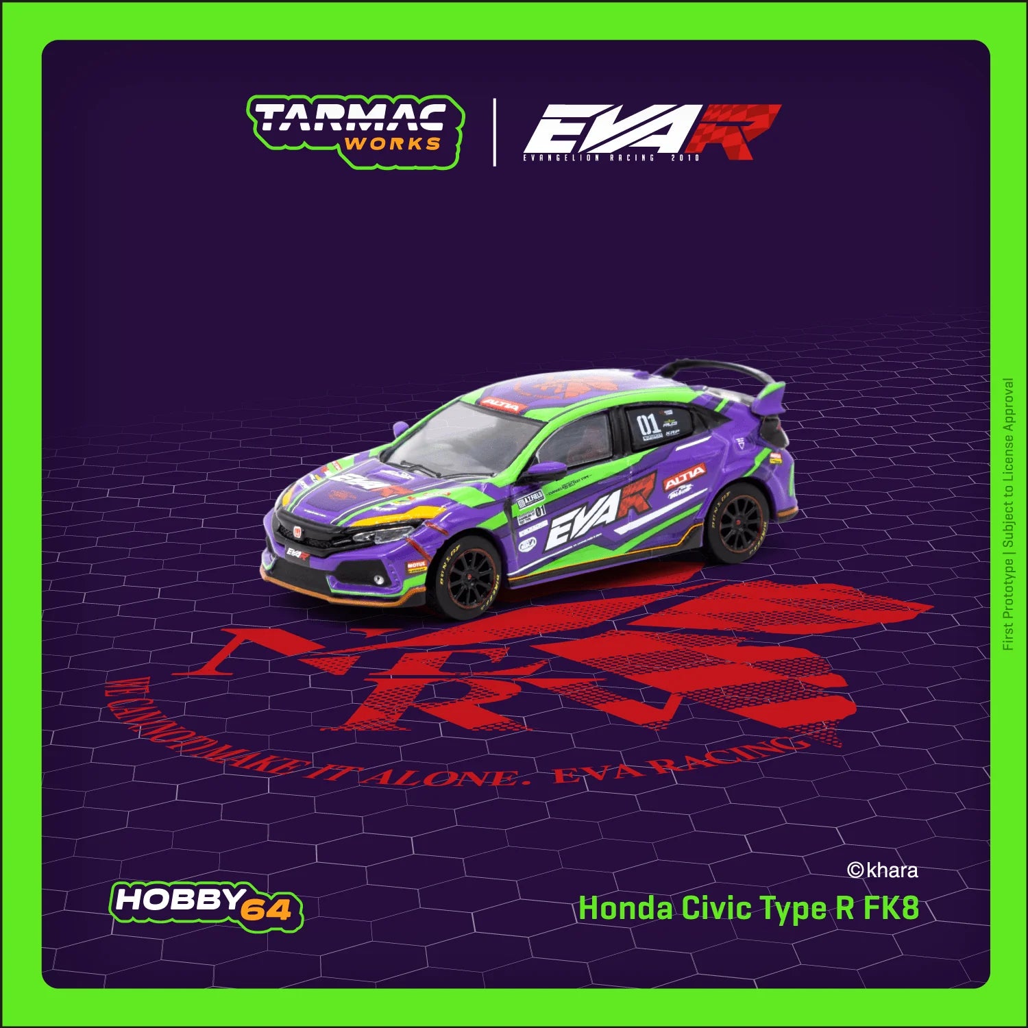 Tarmac Works 1:64 Honda Civic Type R FK8 EVA Racing