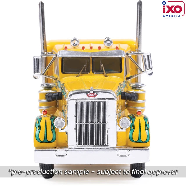 (Coming Soon) IXO America 1:64 1962 Peterbilt 350 - Yellow with Green Flames