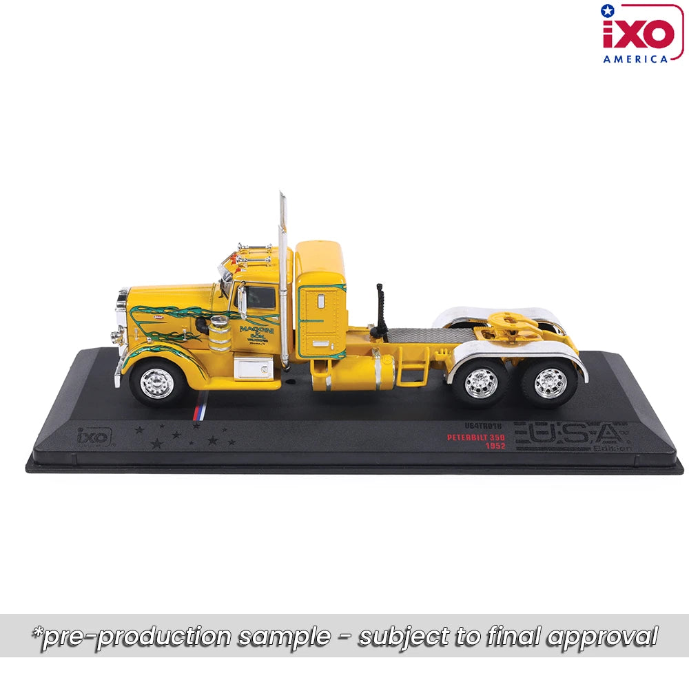 (Coming Soon) IXO America 1:64 1962 Peterbilt 350 - Yellow with Green Flames