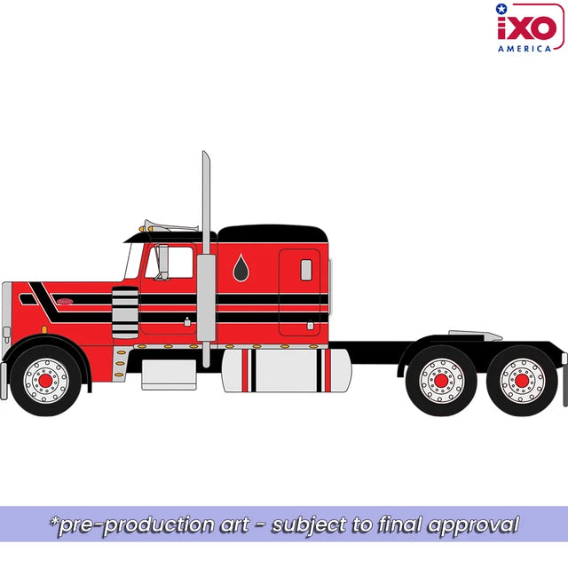 (Coming Soon) IXO America 1:64 1973 Peterbilt 359 - Red and Black