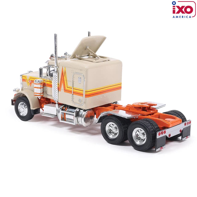 (Coming Soon) IXO America 1:64 Scale 1973 Peterbilt 359 - Orange and Cream with Modern Trailer