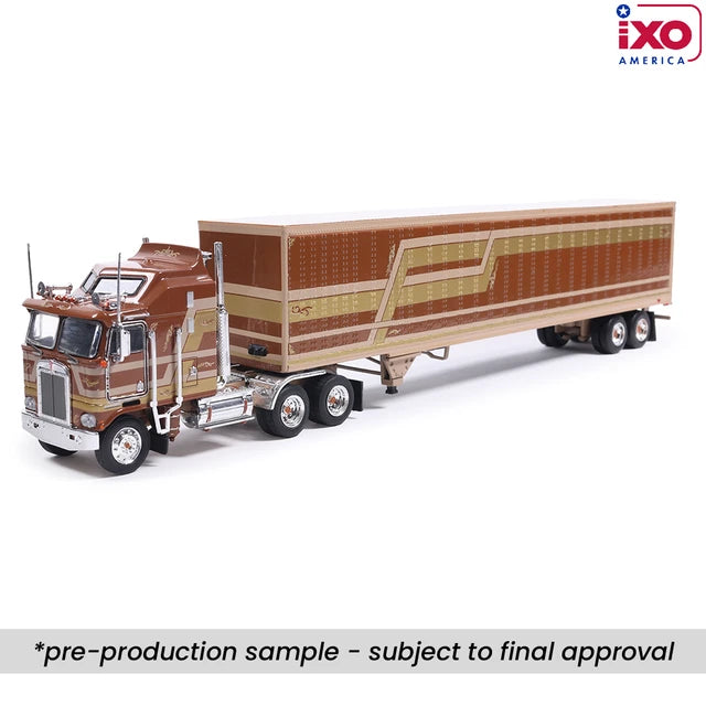(Coming Soon) IXO America 1:64 1976 Kenworth K100 Aerodyne - Brown with Modern Trailer