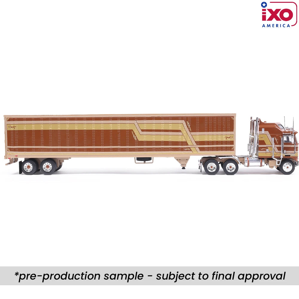 (Coming Soon) IXO America 1:64 1976 Kenworth K100 Aerodyne - Brown with Modern Trailer