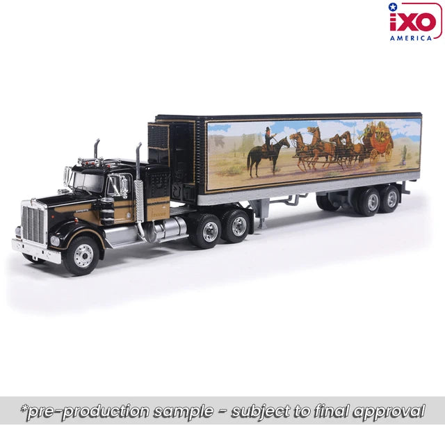 (Coming Soon) IXO America 1:64 1976 Kenworth W900 - Black with Trailer