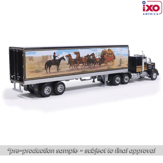 (Coming Soon) IXO America 1:64 1976 Kenworth W900 - Black with Trailer