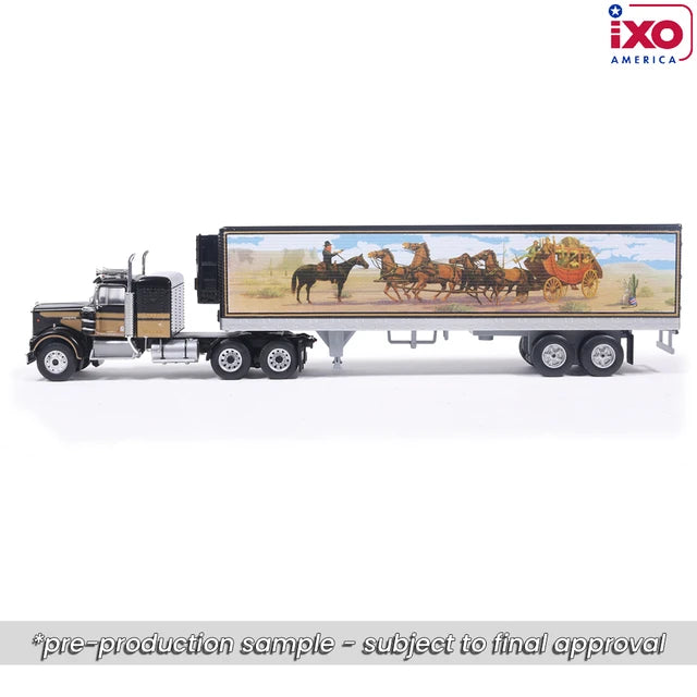 (Coming Soon) IXO America 1:64 1976 Kenworth W900 - Black with Trailer