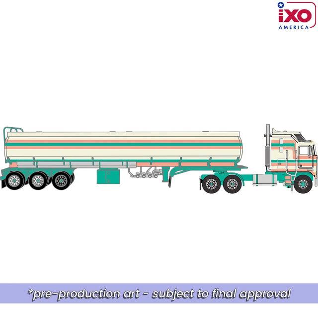 (Coming Soon) IXO America 1:64 1976 k100 Aerodyne with tanker - Peaches and Cream