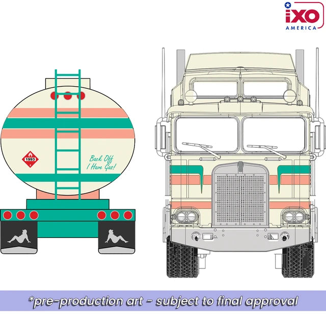 (Coming Soon) IXO America 1:64 1976 k100 Aerodyne with tanker - Peaches and Cream