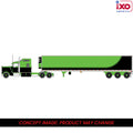 (Coming Soon) IXO America 1:64 1990 Kenworth W900 with Refer Van - Neon Green and Black