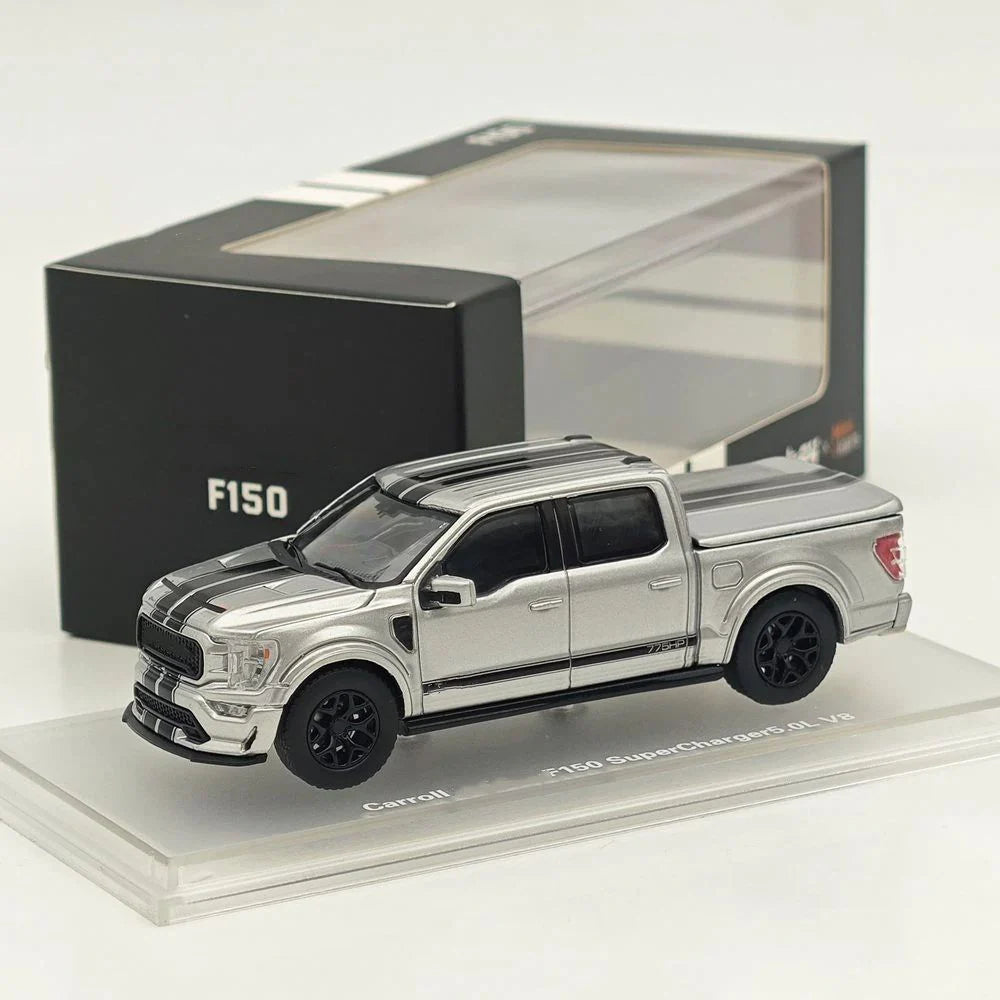 Fine Works64 x Mini Kars Carroll Shelby F-150 Pickup Truck Silver/Grey With Accessories