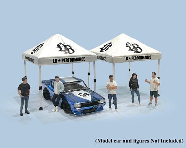 American Diorama 1:64 Canopy Liberty Walk – White – Mijo Exclusives - Midnight City Diecast L.C.