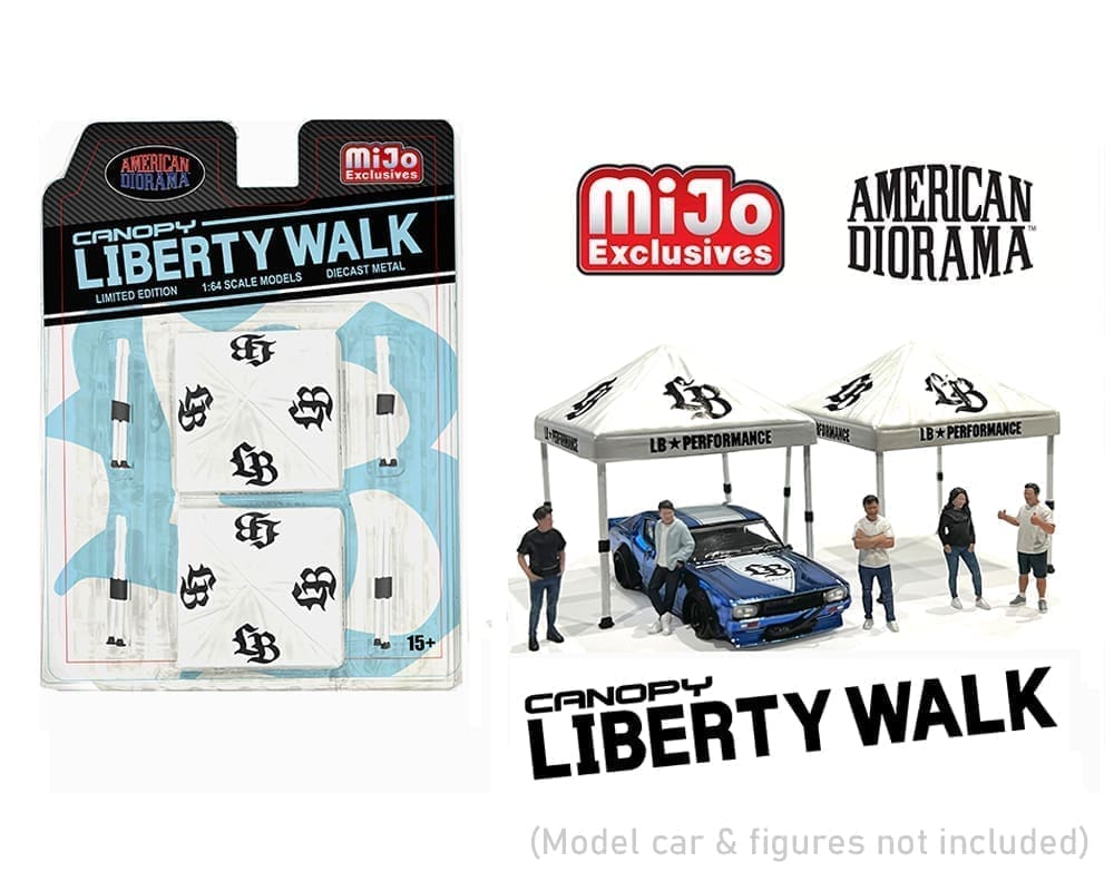 American Diorama 1:64 Canopy Liberty Walk – White – Mijo Exclusives - Midnight City Diecast L.C.