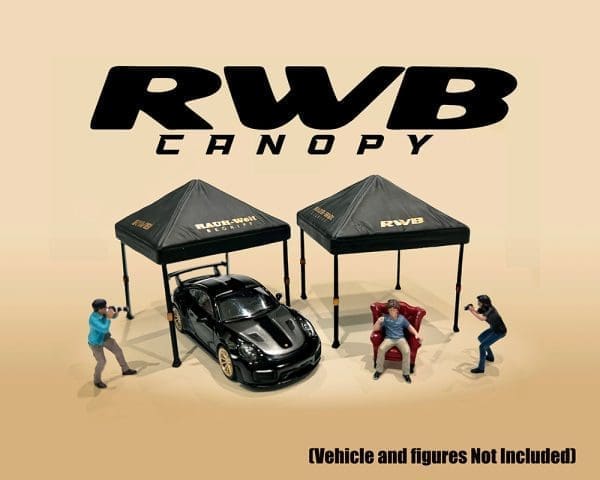 American Diorama 1:64 Canopy RWB – Black – Mijo Exclusives - Midnight City Diecast L.C.