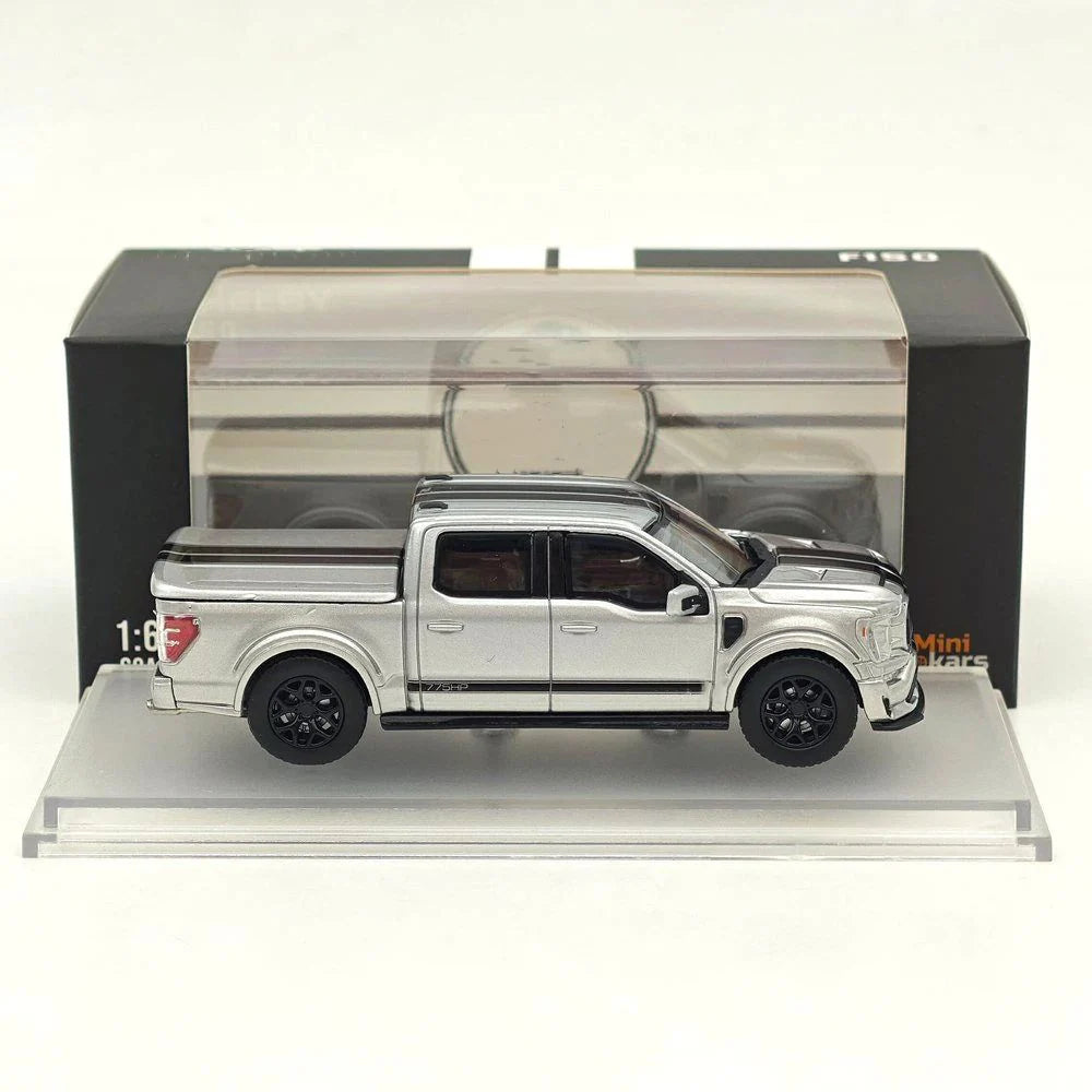 Fine Works64 x Mini Kars Carroll Shelby F-150 Pickup Truck Silver/Grey With Accessories