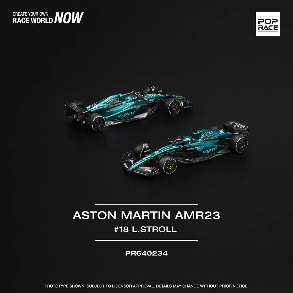 (Coming Soon) POPRACE 1/64 ASTON MARTIN AMR23 F1 #18 L. STROLL