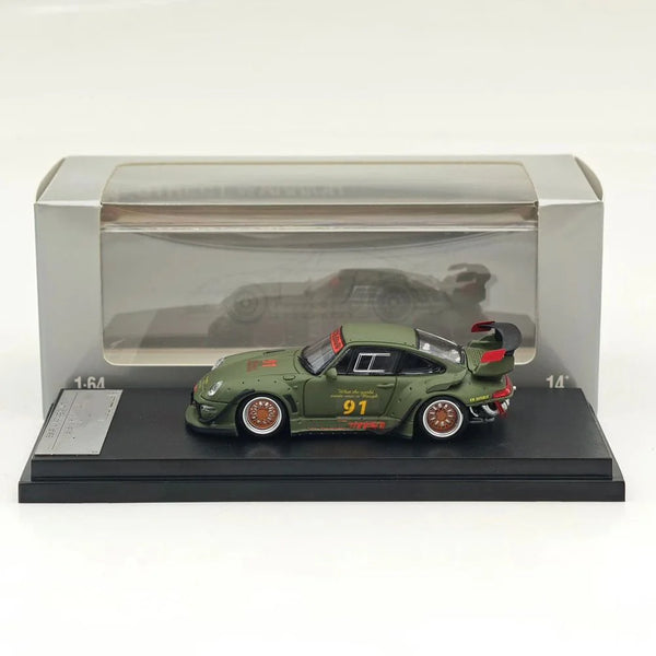Street Warrior 1/64 Porsche 993 RWB #91 Matte Green