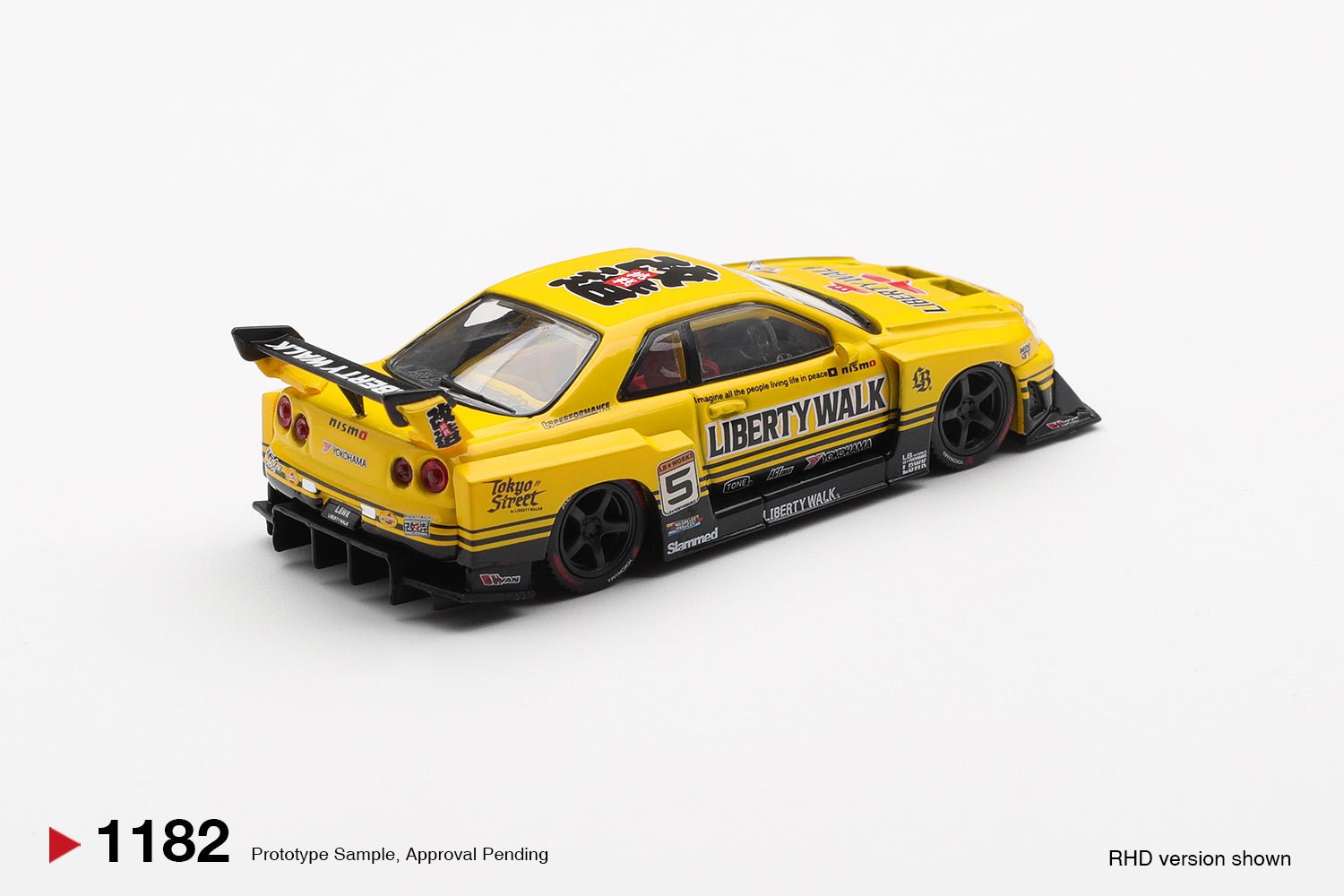 (Coming Soon) 1182 Mini GT 1:64 Nissan LB - ER34 Super Silhouette SKYLINE Sport Yellow - Midnight City Diecast L.C.