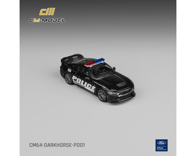 (Coming Soon) CM Model 1:64 Ford Mustang Dark Horse Police – Limited Edition - Midnight City Diecast L.C.