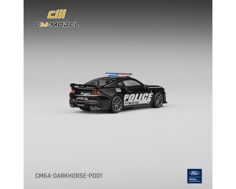 (Coming Soon) CM Model 1:64 Ford Mustang Dark Horse Police – Limited Edition - Midnight City Diecast L.C.