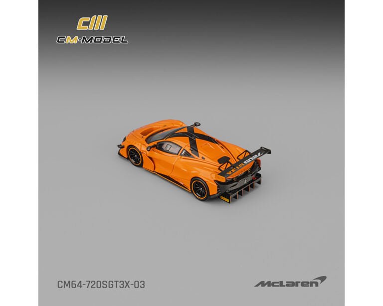 (Coming Soon) CM Model 1:64 Mclaren 720SGT3X – Papaya Orange - Midnight City Diecast L.C.