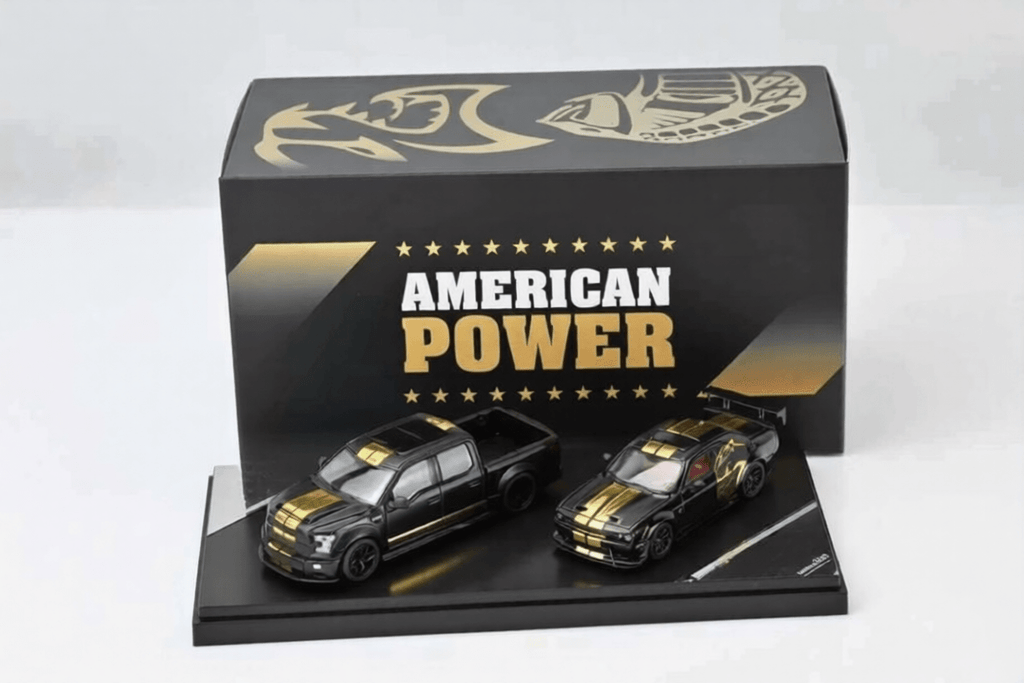 (Coming Soon) (ETA April) Shelby F - 150 Super Snake & Hellcat Black/Gold "American Power" livery GT Show 2026 Exclusive - Midnight City Diecast L.C.