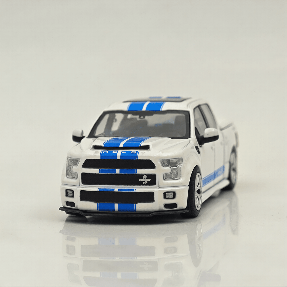 (Coming Soon) Funny Model F150 Super Snake White/Blue Diecast Model Car - Midnight City Diecast L.C.