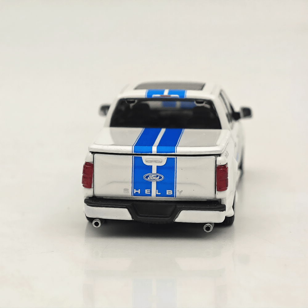(Coming Soon) Funny Model F150 Super Snake White/Blue Diecast Model Car - Midnight City Diecast L.C.