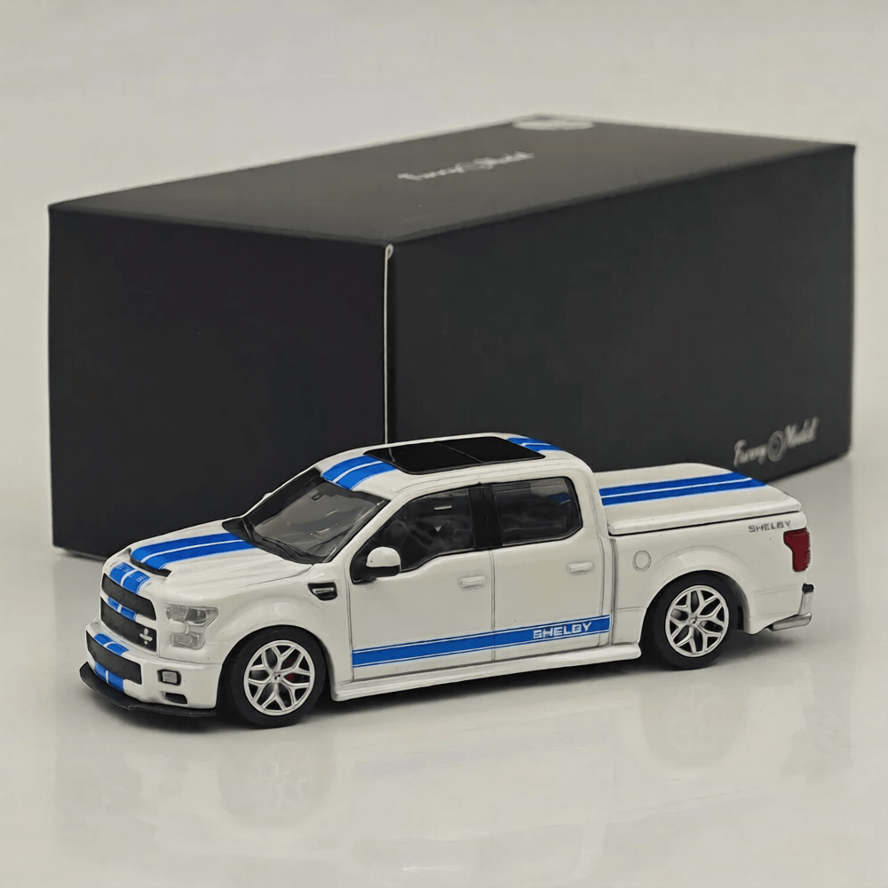 (Coming Soon) Funny Model F150 Super Snake White/Blue Diecast Model Car - Midnight City Diecast L.C.