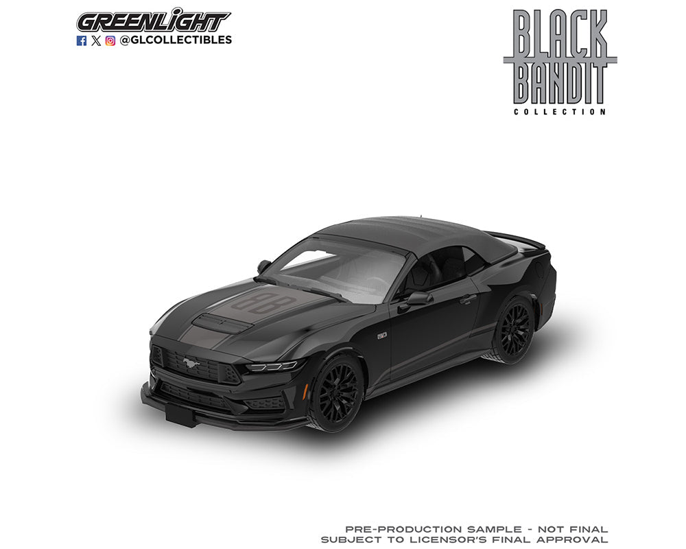 (Coming Soon) Greenlight 1:64 Black Bandit Series 31 2026 – 2024 Ford Mustang GT Convertible Top Up - Midnight City Diecast L.C.