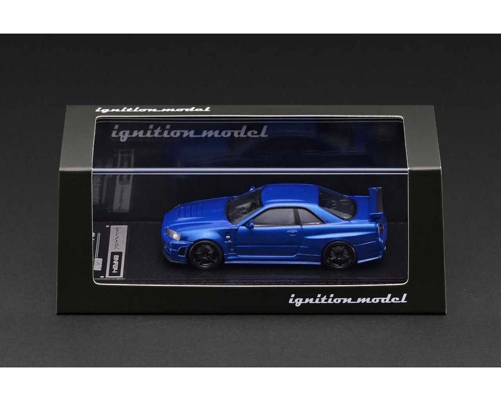(Coming Soon) Ignition Model 1:64 Nissan Skyline GT - R (BNR34) NISMO – Customized Blue Metallic – Limited Edition - Midnight City Diecast L.C.