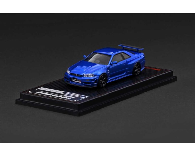 (Coming Soon) Ignition Model 1:64 Nissan Skyline GT - R (BNR34) NISMO – Customized Blue Metallic – Limited Edition - Midnight City Diecast L.C.