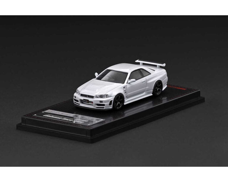 (Coming Soon) Ignition Model 1:64 Nissan Skyline GT - R (BNR34) NISMO – Customized White Metallic – Limited Edition - Midnight City Diecast L.C.