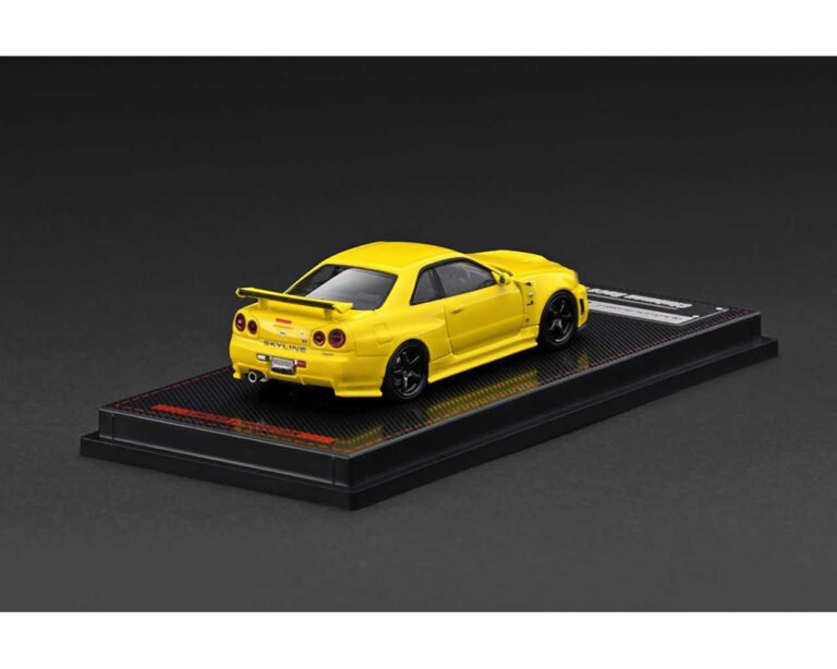 (Coming Soon) Ignition Model 1:64 Nissan Skyline GT - R (BNR34) NISMO – Customized Yellow Metallic – Limited Edition - Midnight City Diecast L.C.