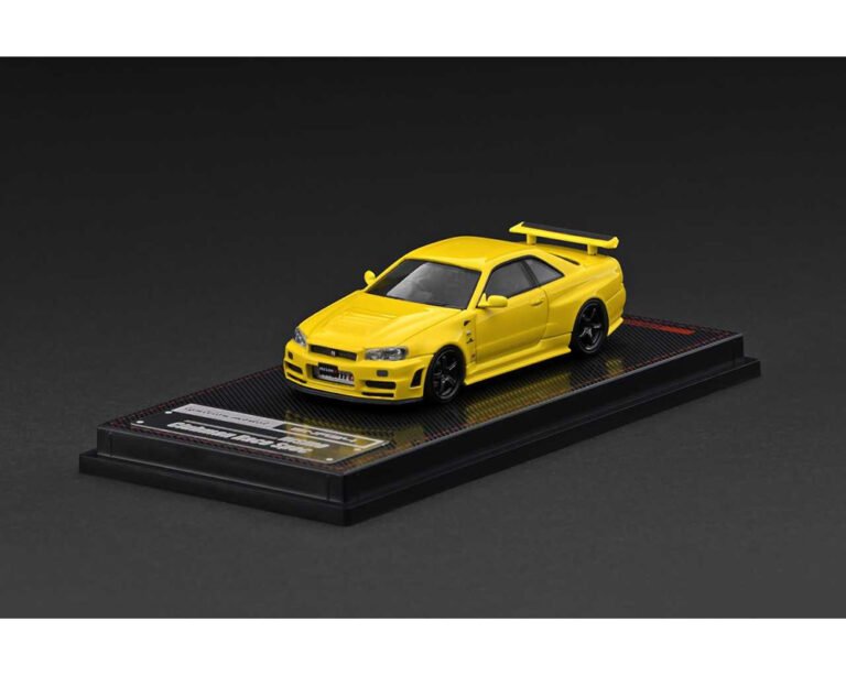 (Coming Soon) Ignition Model 1:64 Nissan Skyline GT - R (BNR34) NISMO – Customized Yellow Metallic – Limited Edition - Midnight City Diecast L.C.