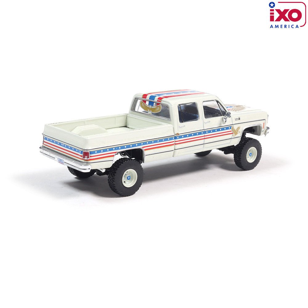 (Coming Soon) IXO 1:64 1976 Chevrolet Custom Deluxe K30 Fleetside - July 4th Exclusive - Midnight City Diecast L.C.