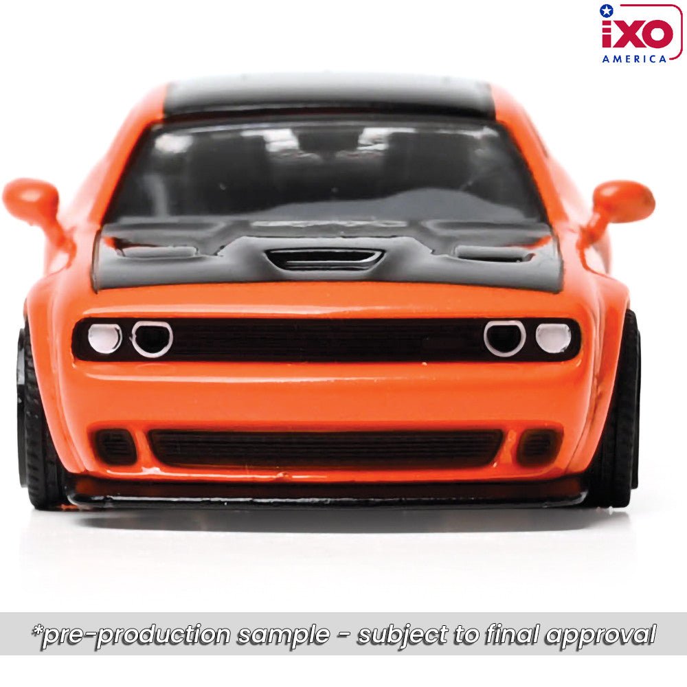 (Coming Soon) IXO 1/64 2019 Dodge Challenger SRT Hellcat - Go Mango - Midnight City Diecast L.C.