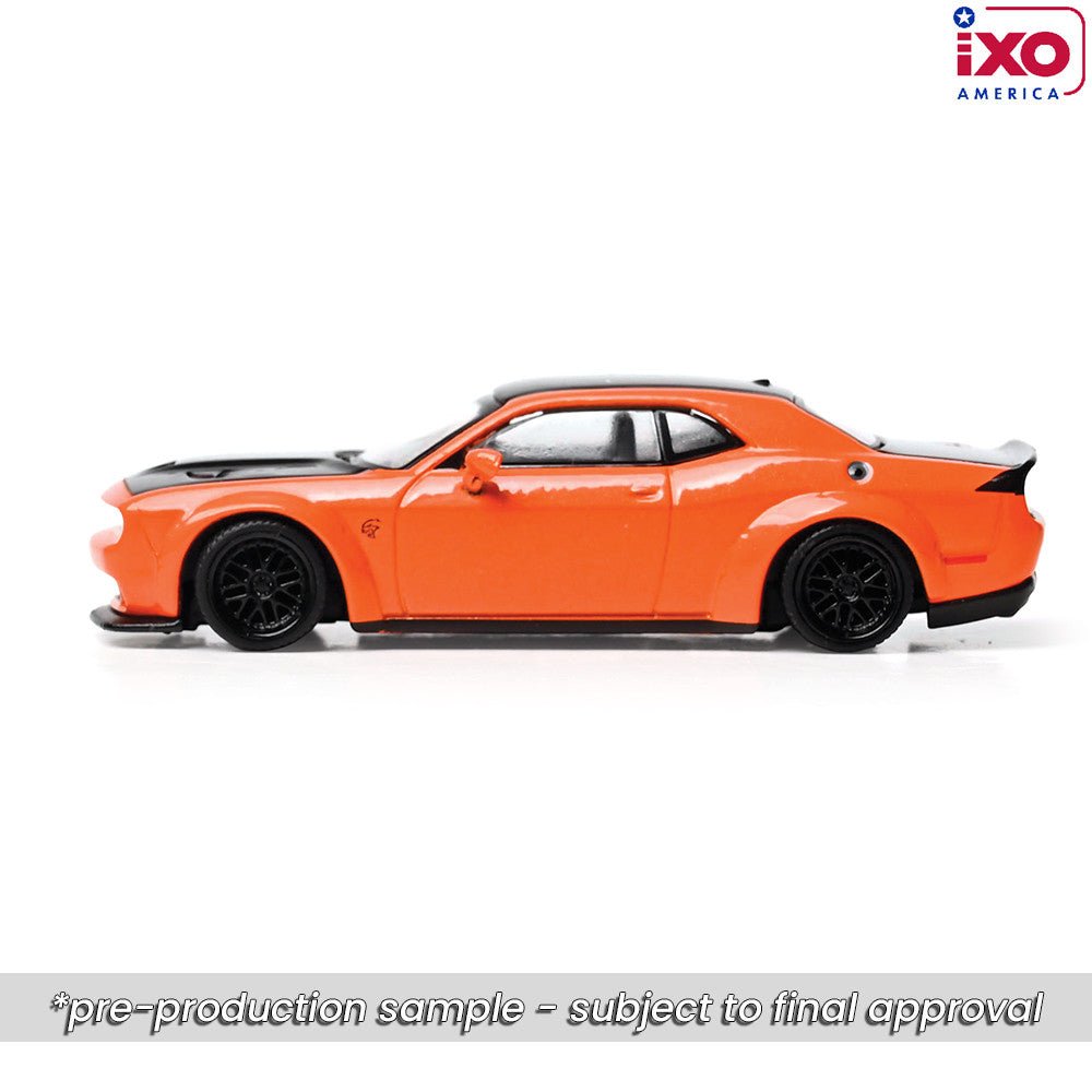 (Coming Soon) IXO 1/64 2019 Dodge Challenger SRT Hellcat - Go Mango - Midnight City Diecast L.C.